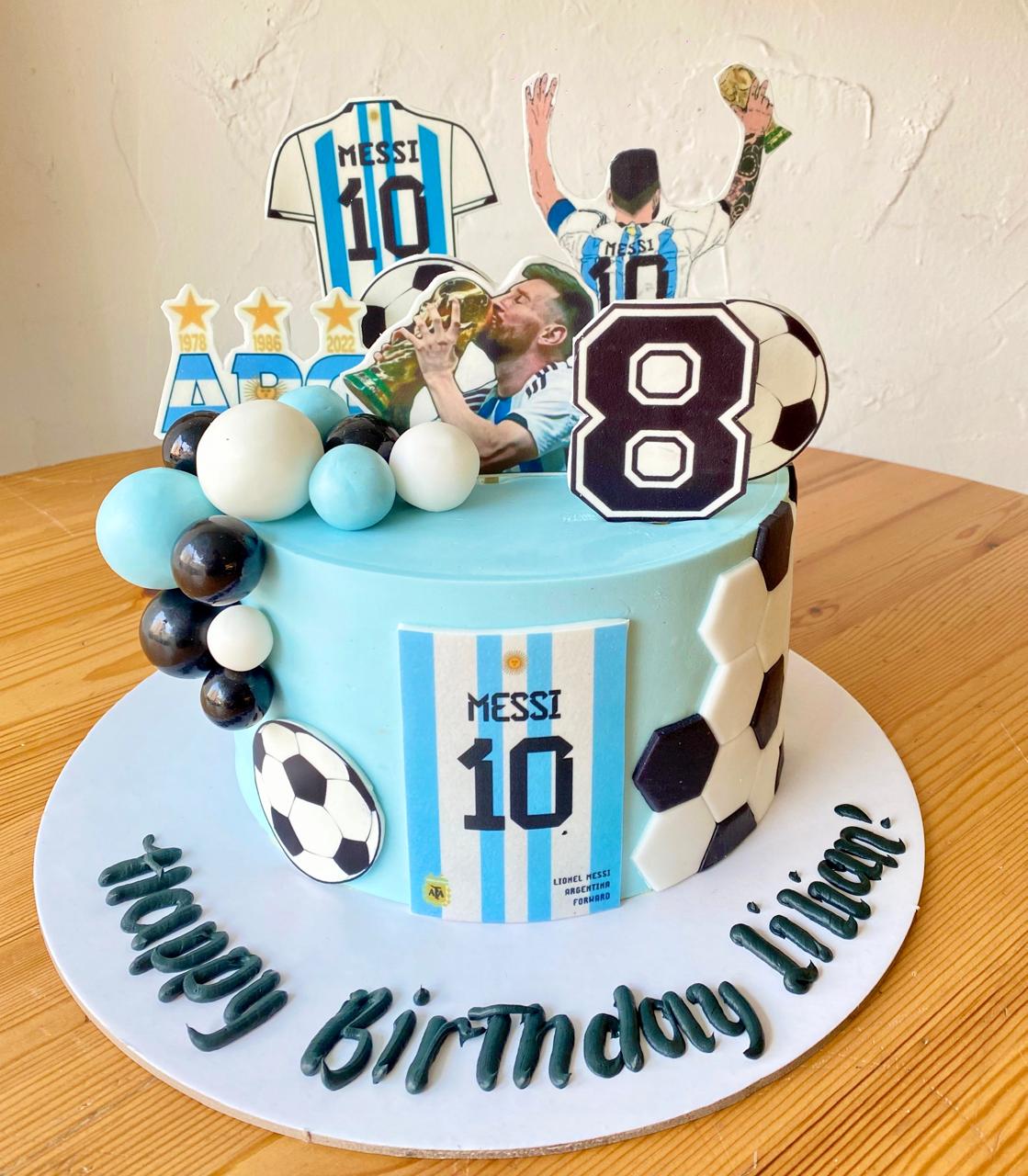 Messi Football theme Cake in Buttercream